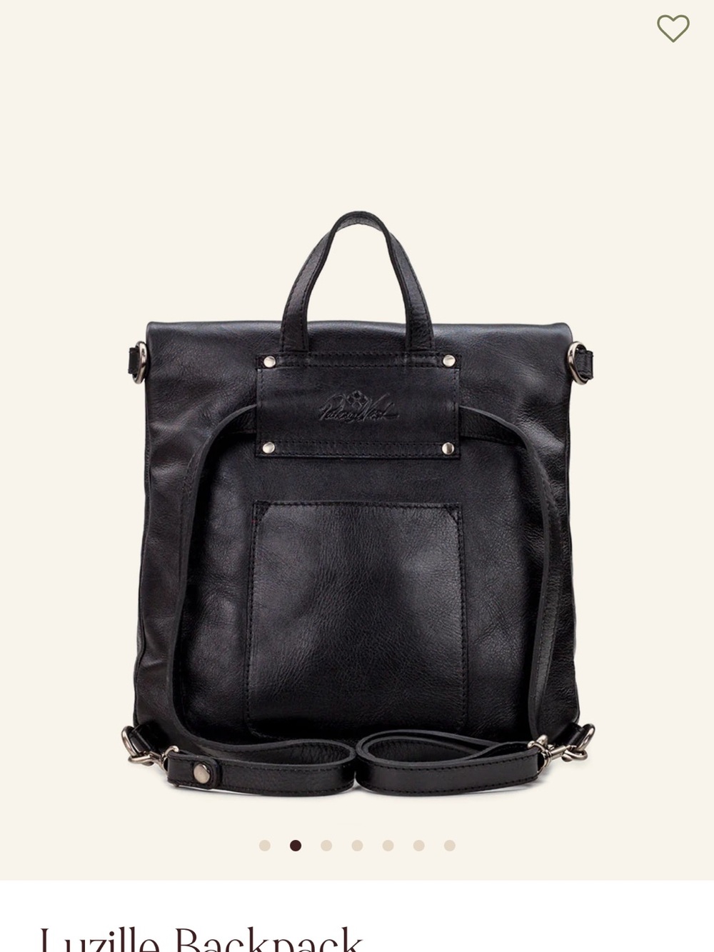 Patricia Nash Embossed Floral Black Leather Convertible Backpack